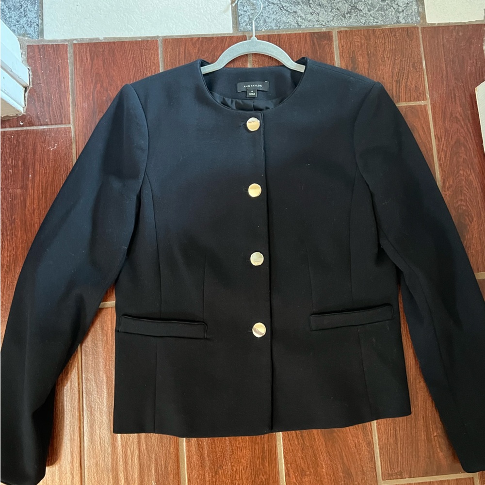 Ann Taylor Black Blazer with Gold Buttons